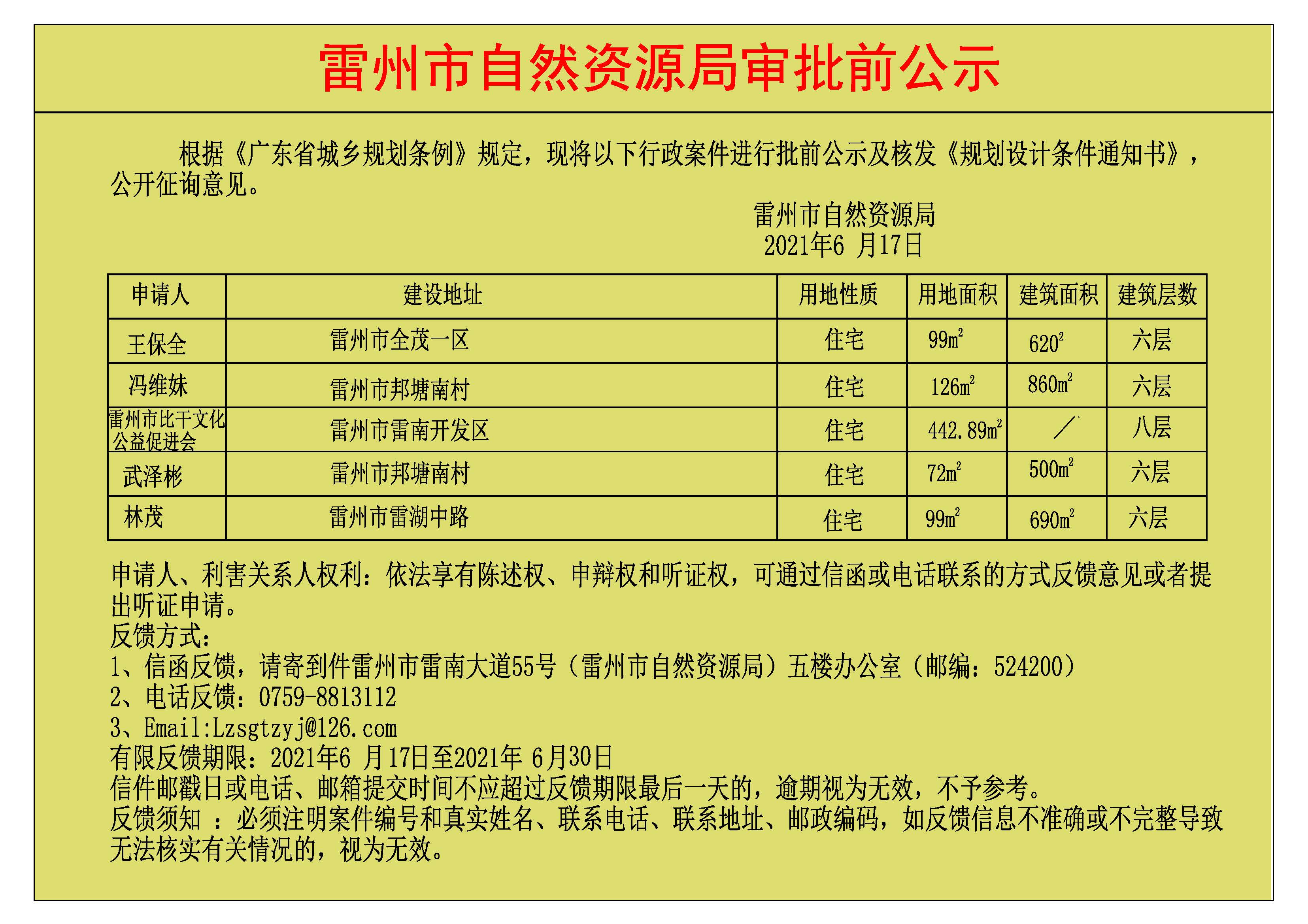 關(guān)于王保全.馮維妹.雷州市比干文化公益促進會.武澤彬.林茂批前公示及核發(fā)《規(guī)劃設(shè)計條件通知書》.jpg