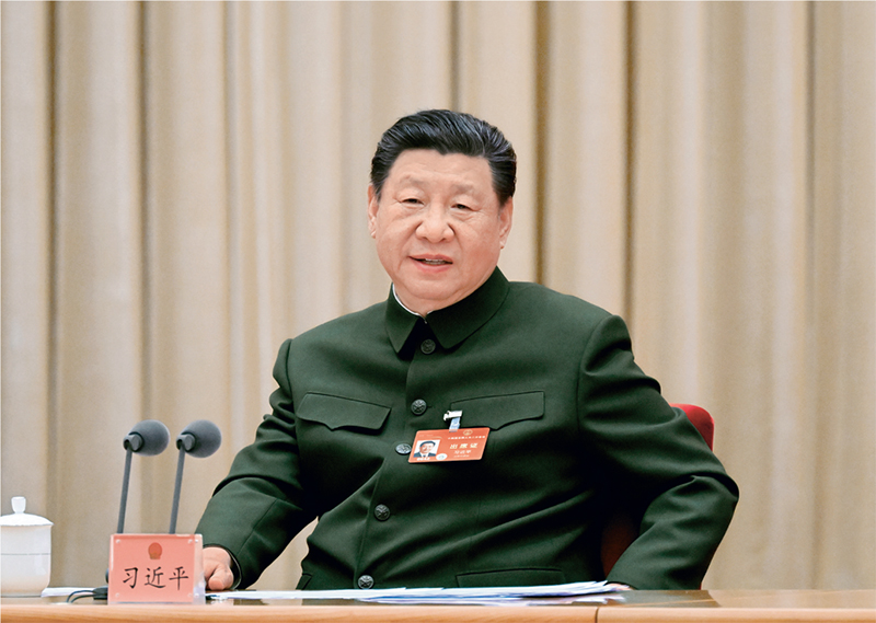 2024年3月7日下午，中共中央總書記、國家主席、中央軍委主席習近平出席十四屆全國人大二次會議解放軍和武警部隊代表團全體會議并發(fā)表重要講話。